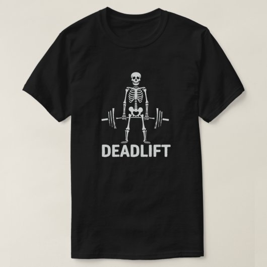 T-shirt Deadlift Funny Halloween Squelette Poids Lifing (Design devant)
