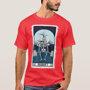 T-shirt Deadlift Tarot Card Funny Skeleton Fitness Eercise