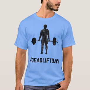 T-shirt DeadliftDay Retro Vintage Barbell Gym Lifting