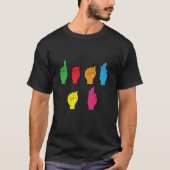 T-shirt Deaf Pride ASL Hand Gesture Hearing Aid Hand Sign (Devant)