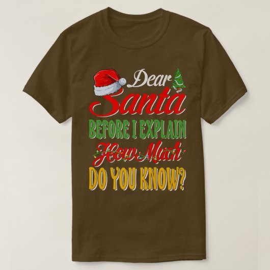 T-shirt Dear Santa I Can Eplain (Design devant)