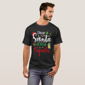 T-shirt Dear Santa Just Bring Tequila Funny Drinking Chris (Devant entier)