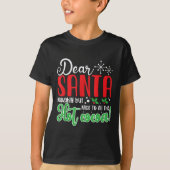 T-shirt Dear Santa Naughty But Nice To All The Hot Cocoa!  (Devant)