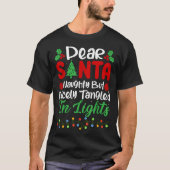 T-shirt Dear Santa Naughty But Nicely Tangled In Christmas (Devant)