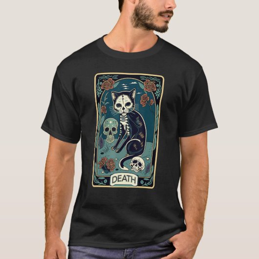 T-shirt Death Cat Tarot Card Graphic for Tarot Cat Lovers  (Devant)