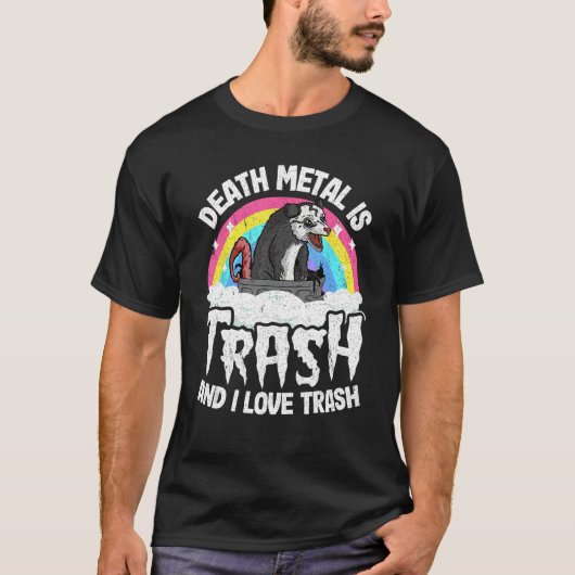 T-shirt Death Metal Est Trash Et J'Aime Trash Opossum Meta (Devant)