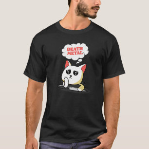 T-shirt Death metal Sarcastic Dreaming Cute Cat With Knif