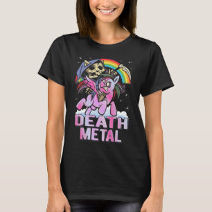 T-shirt Death Metal Unicorn Reaper arc-en-ciel
