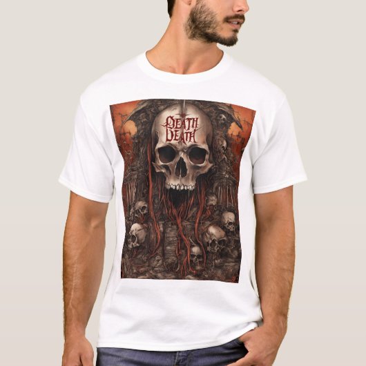T-shirt Death Reigns Eternal – Dark Gothic Skull (Devant)