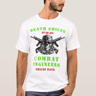 T-shirt Death Smiles  Combat Engineers skull Tactical 