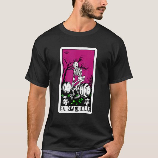 T-shirt Death Tarot Card Gym Deadlifts Exercice Ske occult (Devant)