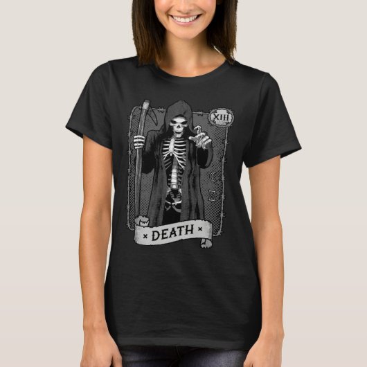 T-shirt Death Tarot Card Occult Dark Grim Reaper Astrology (Devant)