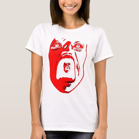 T-shirt Débardeur blanc avec le cri perçant rouge (Devant)