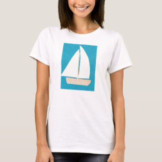 T-shirt Débardeur blanc avec voilier