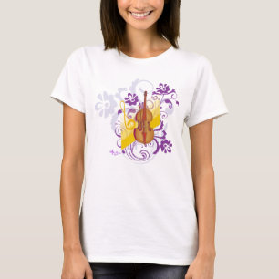 T-shirt Débardeur de culture de fleurs de violon Bella