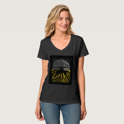 T-shirt Débardeur de forêt de racines demi-cercle (Devant entier)