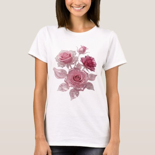 T-shirt Débardeur déclaration Bold Silver PINK ROSES (Devant)