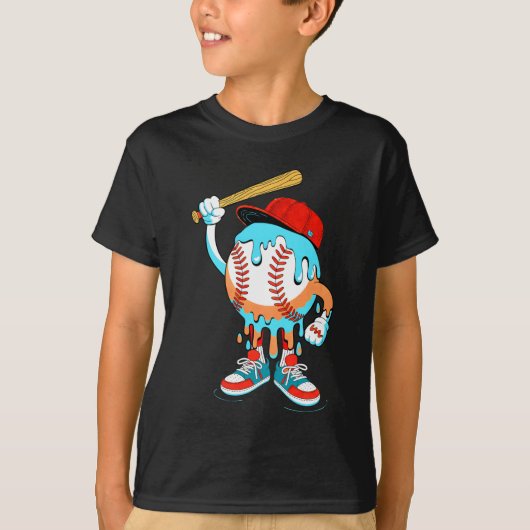 T-shirt Débit De Crème De Glace Points De Baseball Débit D (Devant)