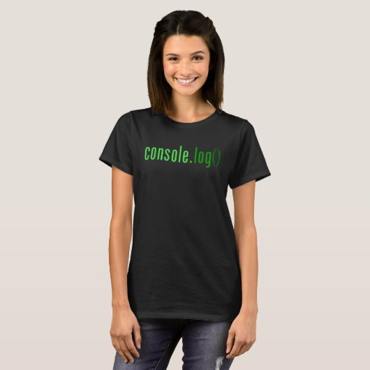 T-shirt Débogage Javascript du journal de la console du co (Devant entier)