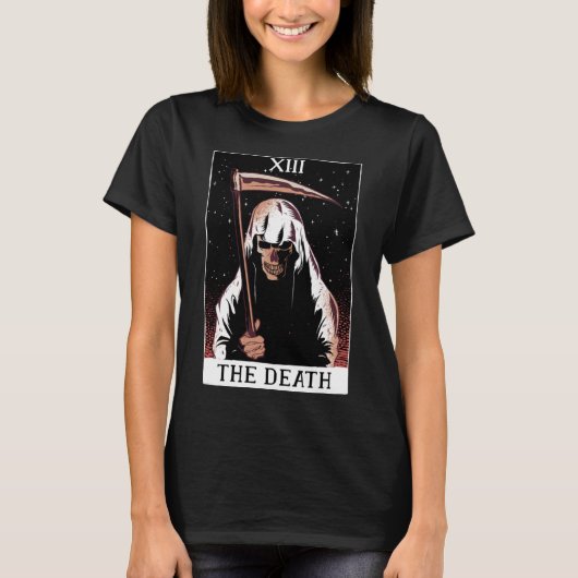 T-shirt Debout Squelette Sense Faucheuse Tarot Witchcraft (Devant)