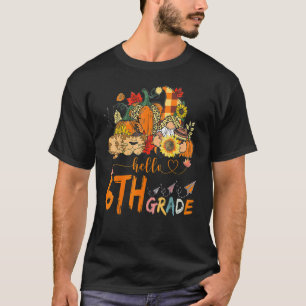 T-shirt Début De L'Automne Enseignant Tournesol Bonjour S