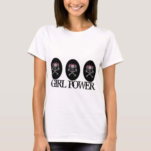 T-shirt Décal crâne Ponytail avec vaches roses - Customisé (Devant)