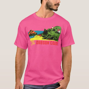 T-shirt Décal Vintage voyage de la côte de l'Oregon
