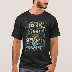 T-shirt Décembre 1961 60E Cadeau Anniversaire 60 Ans Homme