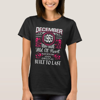 T-shirt Décembre 1963 Anniversaire Décorations Étiquette V