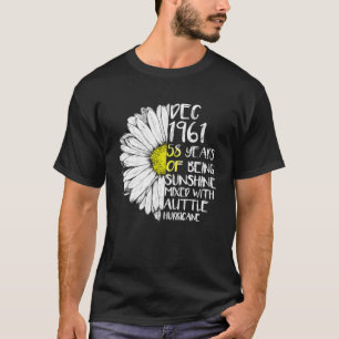 T-shirt DÉCEMBRE Fille Fabriquée En 1961 58ème ouragan Sun