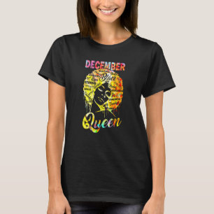 T-shirt Décembre Reine femme noire Afro cheveux naturels A