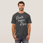T-shirt Décès avant Disco Drôle les années 70 Script Décon (Devant entier)
