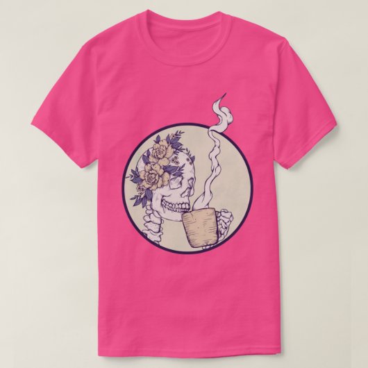 T-shirt Décès avant le squelette décaf (Design devant)