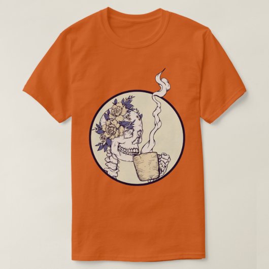 T-shirt Décès avant le squelette décaf (Design devant)