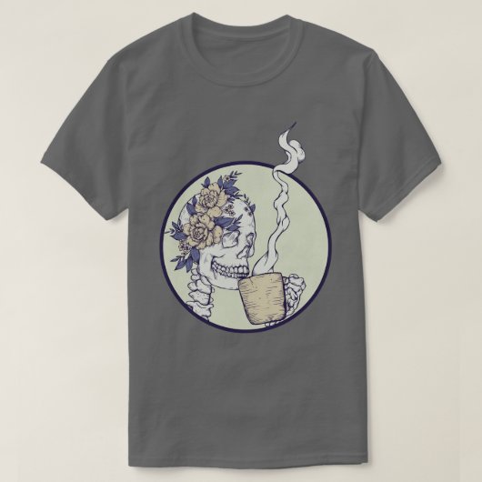 T-shirt Décès avant le squelette décaf (Design devant)