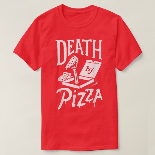 T-shirt Décès par Pizza drôle (Design devant)