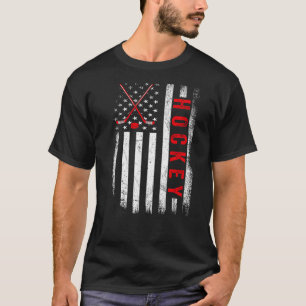 T-shirt Déchiré américain Hockey Patriotique Ice Hock