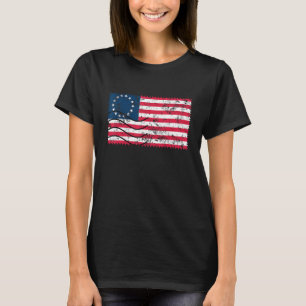 T-shirt Déchiré Betsy Ross Drapeau patriotique Fière