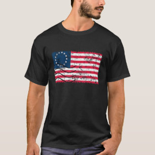 T-shirt Déchiré Betsy Ross Drapeau patriotique Fière