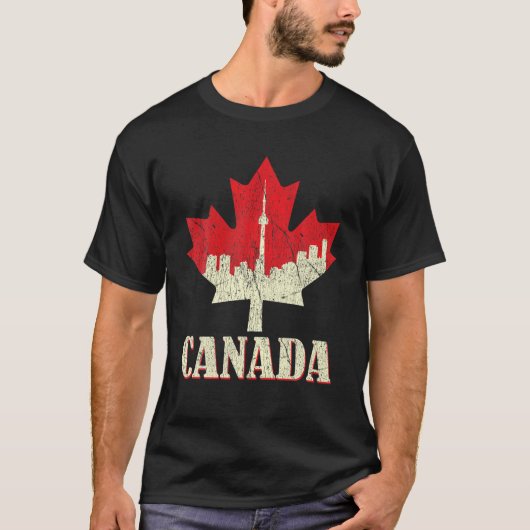 T-shirt Déchiré de l'érable Drapeau canadien Fier Ca canad (Devant)