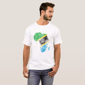 T-shirt Déchiré Drapeau de Tanzanie sur le continent afric (Devant entier)