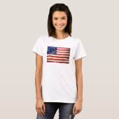 T-shirt déchiré en lambeaux par cru de drapeau (Devant entier)