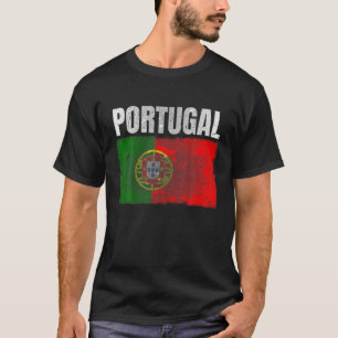 T-shirt Déchiré Portugal Drapeau Graphique Pour Hommes F