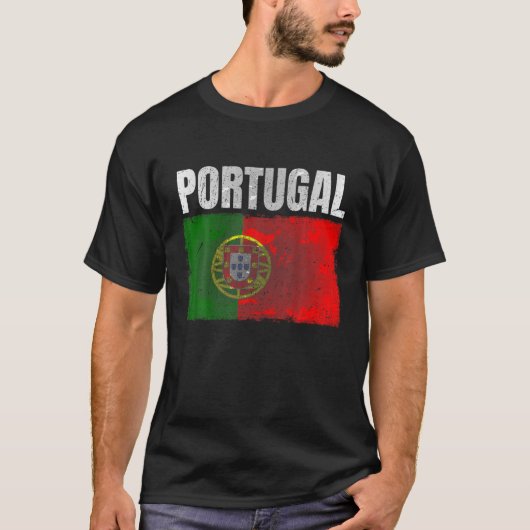 T-shirt Déchiré Portugal Drapeau Graphique Pour Hommes Fem (Devant)