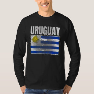 T-shirt Déchiré Uruguay Drapeau Graphique Pour Hommes Femm