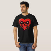 T-shirt Déchirer le crâne du coeur - Saint-Valentin gothiq (Devant entier)