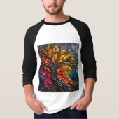 T-shirt Déchirer Un Tee Raglan Avec Une Expression D'Art - (Devant)