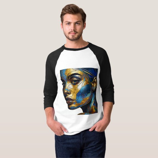 T-shirt Déchirer Un Tee Raglan Avec Une Expression D'Art - (Devant entier)