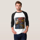 T-shirt Déchirer Un Tee Raglan Avec Une Expression D'Art - (Devant entier)