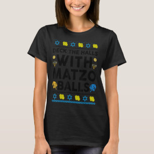 T-shirt Deck Juif Les Halls Avec Matzo Ball Hanoukka